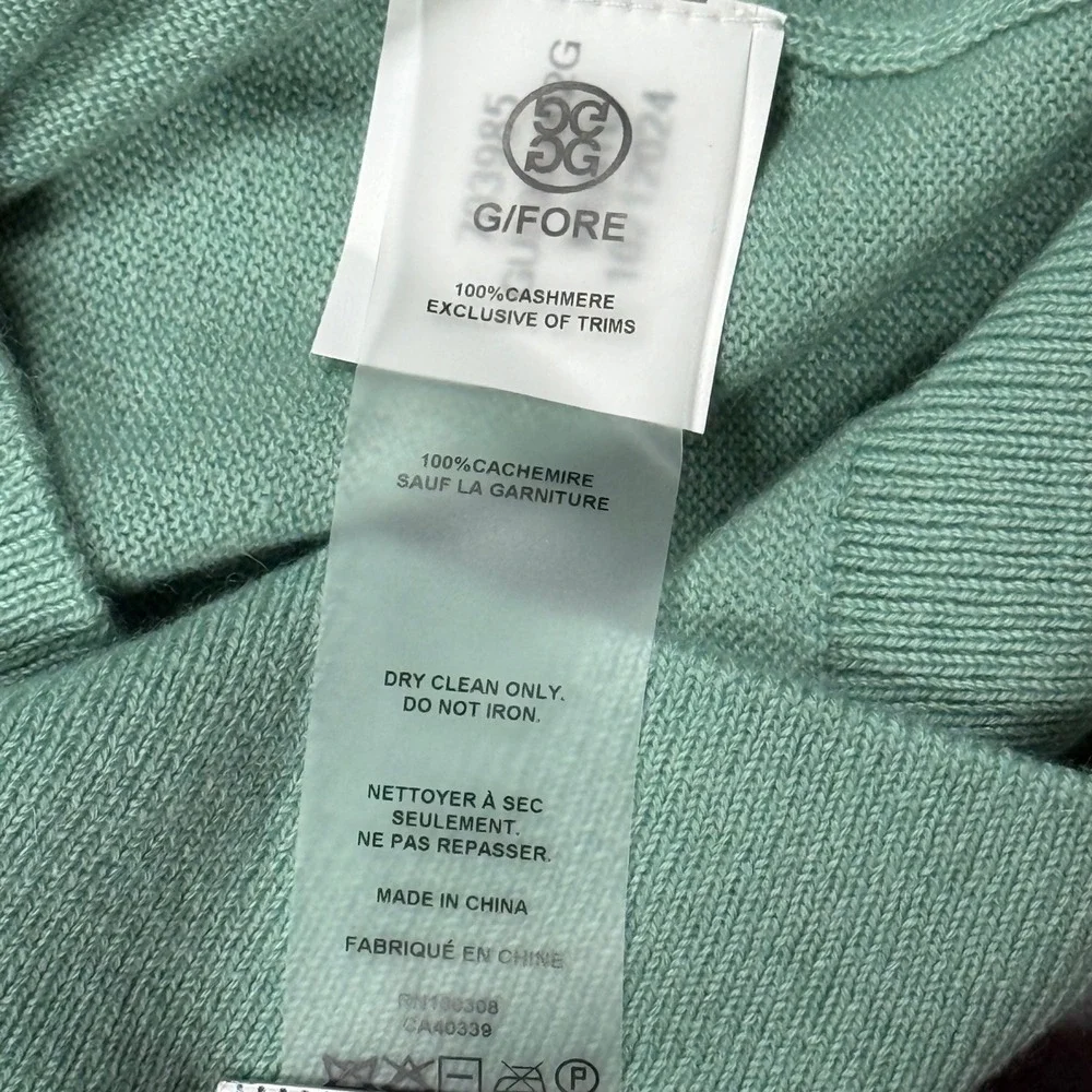 G/FORE Mens Mint Green 100% Cashmere V-Neck Golf Sweater NWT Small